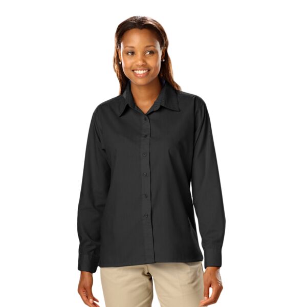 LADIES LONG SLEEVE LIGHT WEIGHT POPLIN SHIRT Thumbnail
