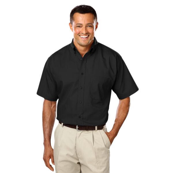 MENS SHORT SLEEVE EASY CARE POPLIN WITH MATCHING BUTTONS Thumbnail