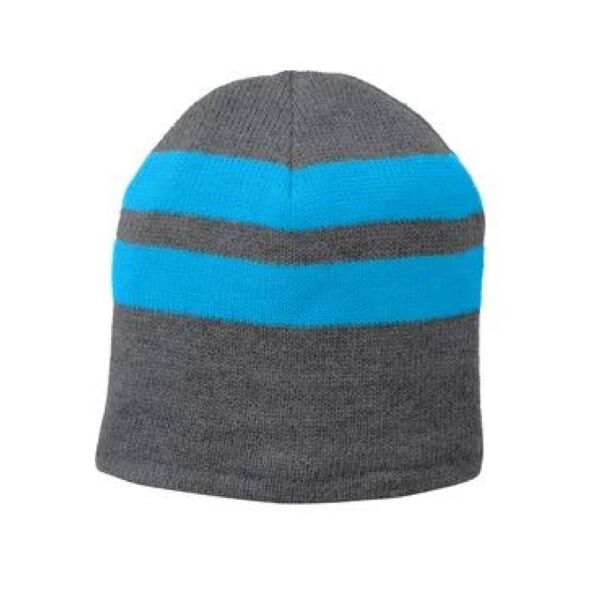 Fleece Lined Striped Beanie Cap Thumbnail