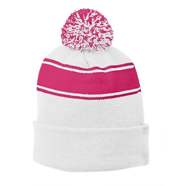Stripe Pom Pom Beanie Thumbnail