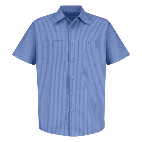 Industrial Stripe Short Sleeve Work Shirt Thumbnail