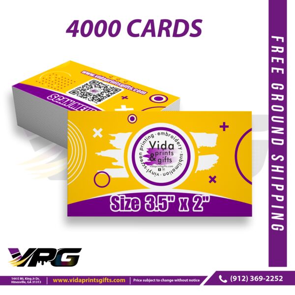 4000 Business Cards, 3.5"x2", Full Color, 2 Sided, 14pt Thumbnail