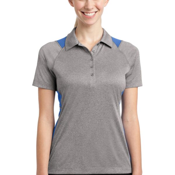 Ladies Heather Colorblock Polo Thumbnail