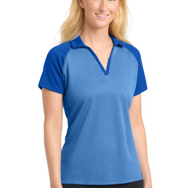 Ladies RacerMesh Raglan Heather Block Polo Thumbnail