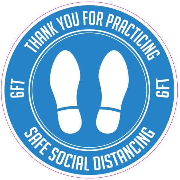 Floor Sticker-TY For Practicing-Blue-8x8 Thumbnail