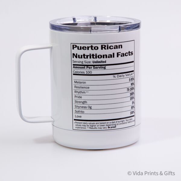 PR Nutritional Facts-Stainless Steel Mug - 13oz with Lid Thumbnail