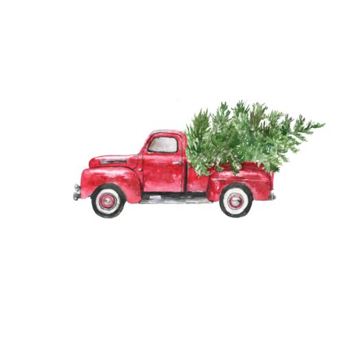 Christmas Truck wTree Side Thumbnail