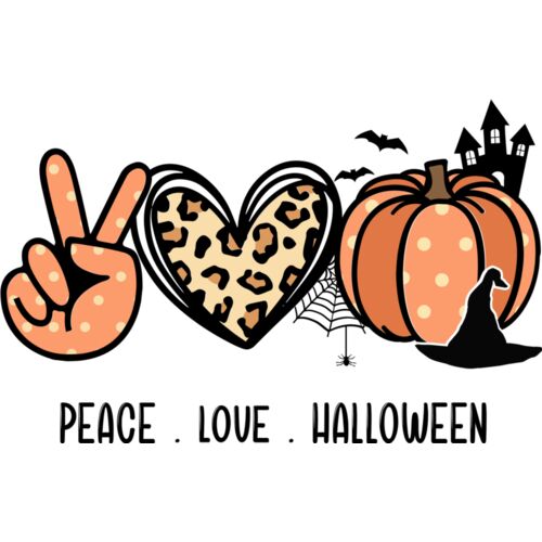 Peace Love halloween Design 01 Thumbnail